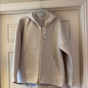 Women's Cream Zip-Up Hoodie